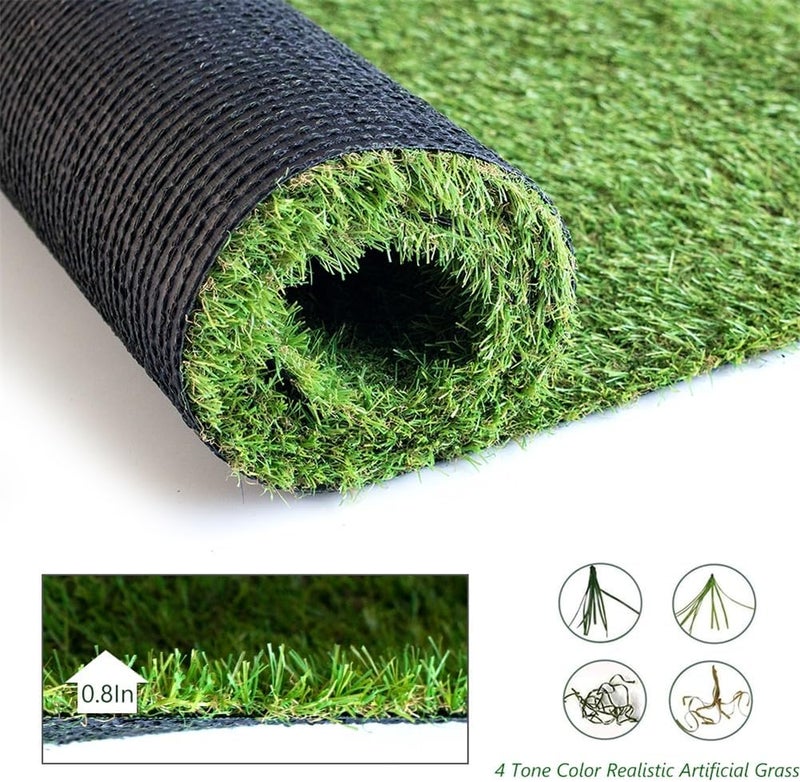 Backontro Store Artificial Grass Turf Lawn Outdoor for Garden Balcony Landscape,Astroturf Rug with Drainage Holes,Realistic and Thick Fake Faux Grass Mat,Synthetic Grass Rug Carpet for Patio,Backyard,3ftx5ft - Image 2